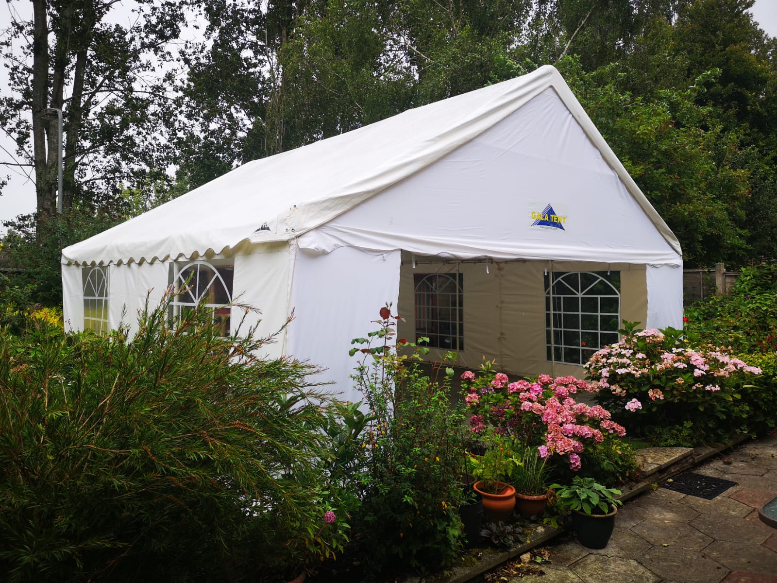 party tent on patio area hard standing milton keynes