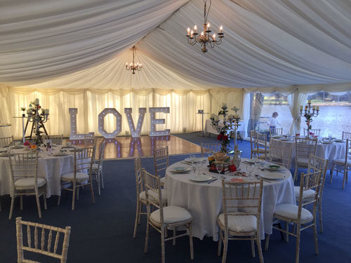 lined framed marquee wedding chandelier